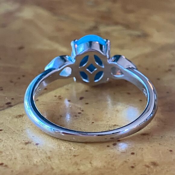 Sleeping Beauty Turquoise Ethiopian Opal Sterling Silver Ring Size 8 - Picture 5 of 10